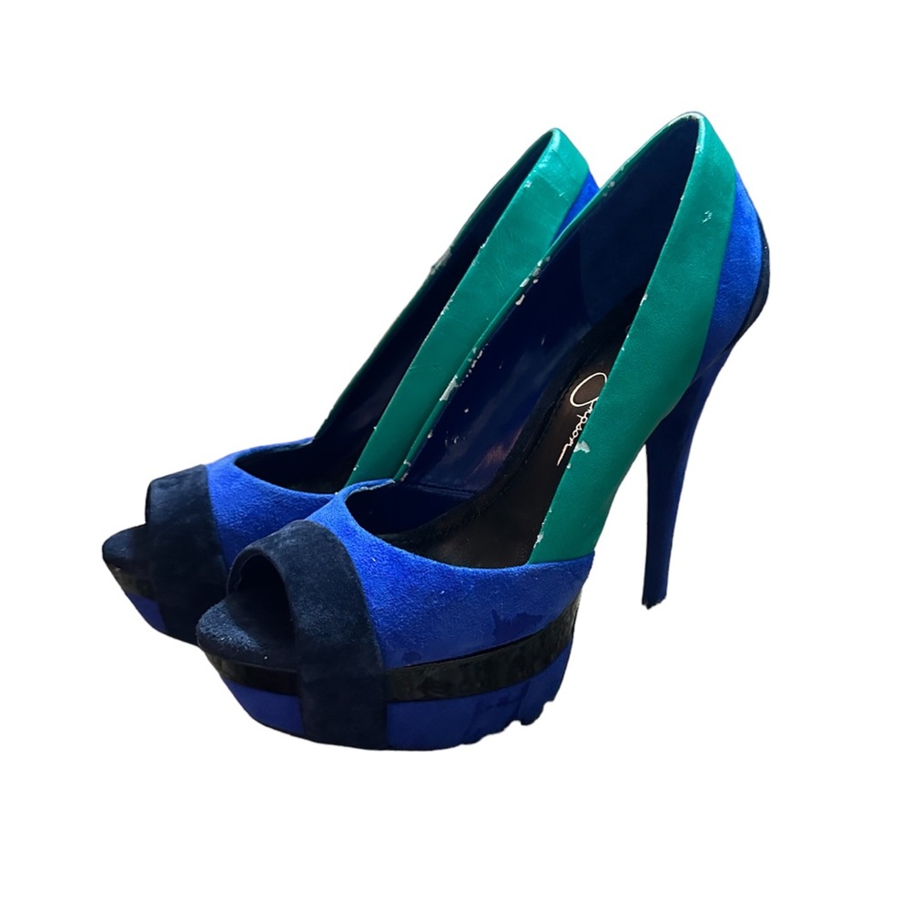 Jessica Simpson Blue and Black Pumps SIZE 36 US 6